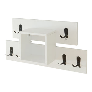 Wandgarderobe Vänd mit Ablagefach 32x60x14 cm Weiß [en.casa]