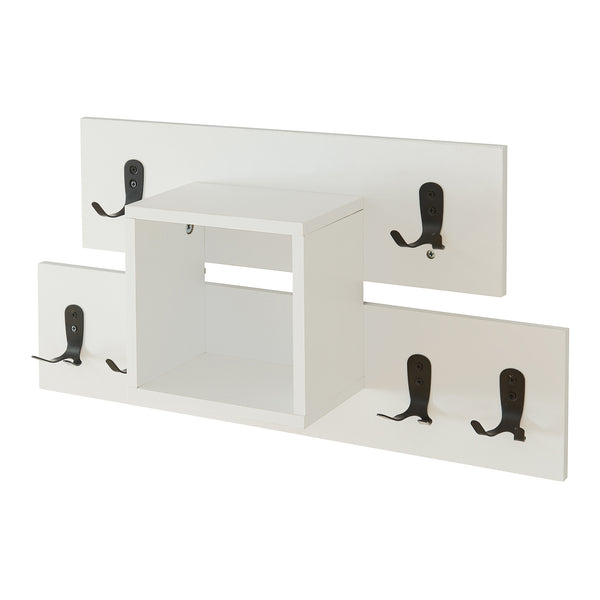 Wandgarderobe Vänd mit Ablagefach 32x60x14 cm Weiß [en.casa]