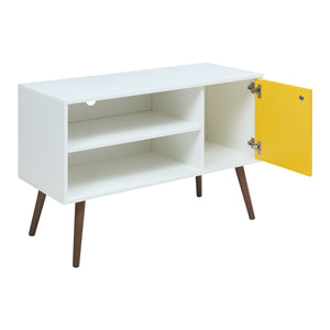 Fernsehschrank Vare 100x40x66 cm Weiß/Gelb [en.casa]