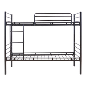 Metall-Etagenbett Bevapis 90x200 cm Schwarz [en.casa]