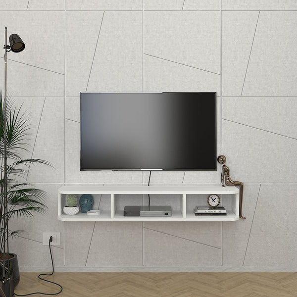 TV-Lowboard hängend Oundsvas 120x30x19 cm Weiß [en.casa]