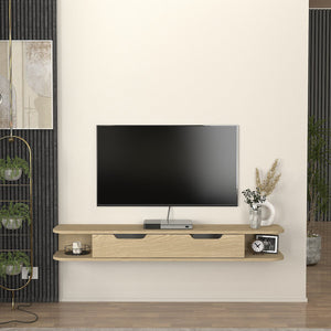 TV-Lowboard hängend Karjali 150x30x19 cm Eicheoptik [en.casa]