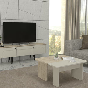 Couchtisch Boneksbelt 2-tlg. Sandstein- und Travertinfarben [en.casa]