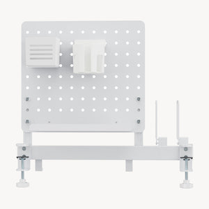 Schreibtisch-Organizer Sauda zum Anklemmen 50x50 cm Stahl Weiß [en.casa]