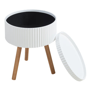 Beistelltisch Bongard mit Stauraum Ø38x48 cm Weiß [en.casa]