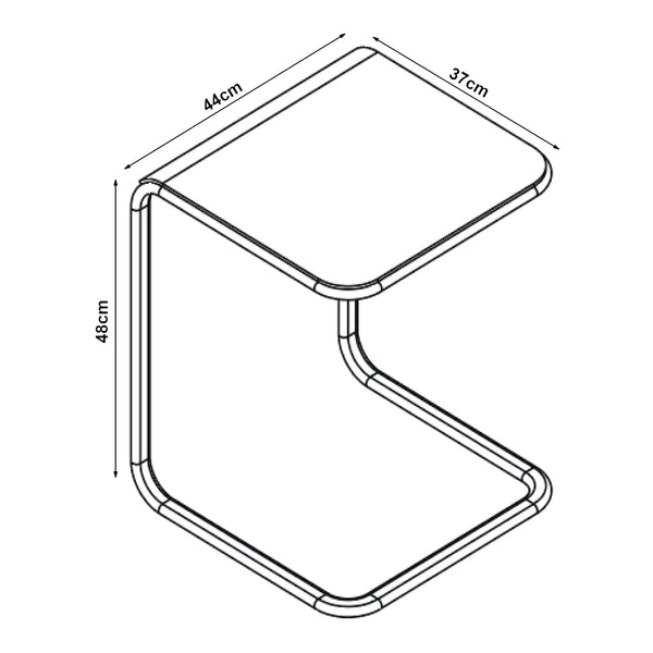 Beistelltisch Brosa 44x37x48 cm Transparent [en.casa]