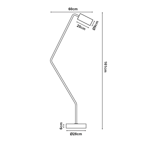 Stehleuchte Vatka GU10 Metall Schwarz / Marmor, weiß [lux.pro]