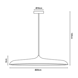 Hängeleuchte Oupilu mit integrierten LEDs Metall 120x25x25 cm Schwarz/Weiß [lux.pro]