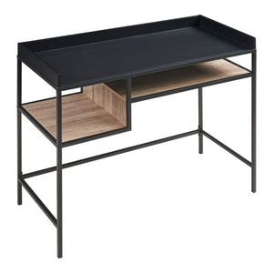 Schreibtisch Belana 100x43x82 cm Schwarz/Eicheoptik [en.casa]
