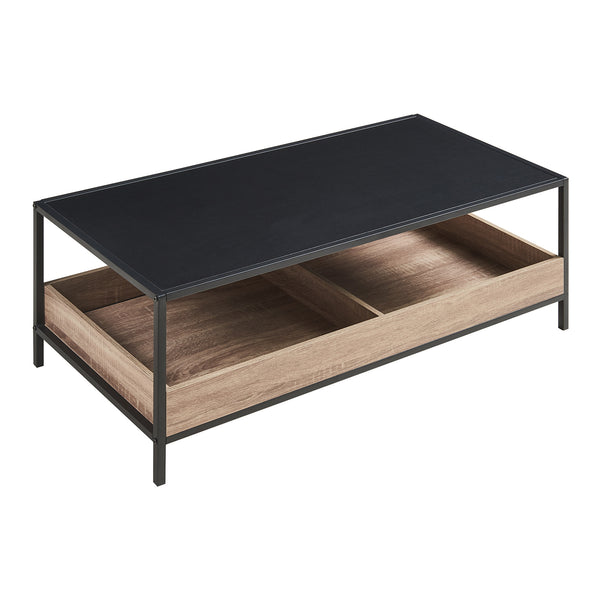 Couchtisch Belana 100x48x39 cm Schwarz/Eicheoptik [en.casa]