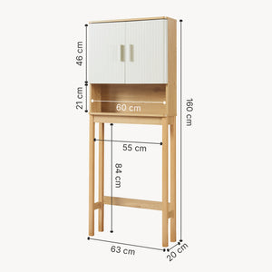 Toilettenschrank Ferrersp 160x63x20 cm Eicheoptik/Sandfarben [en.casa]