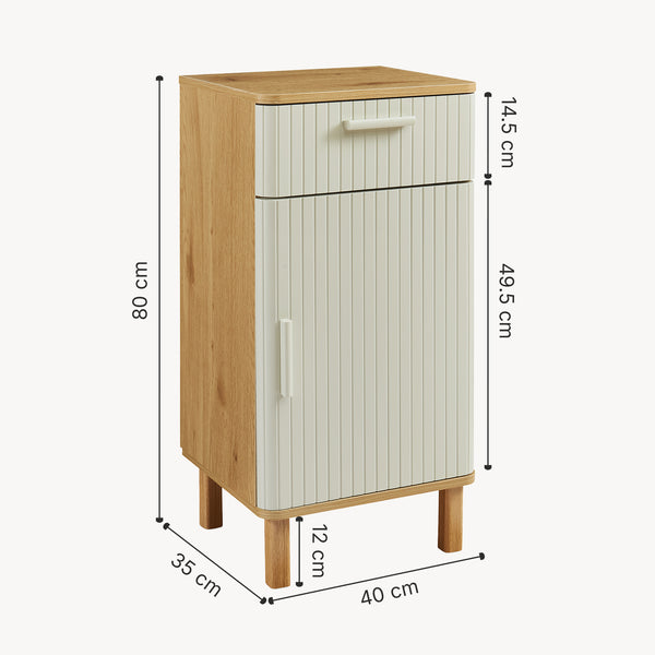 Badezimmerschrank Ferrersp 80x40x35 cm Eicheoptik/Sandfarben [en.casa]