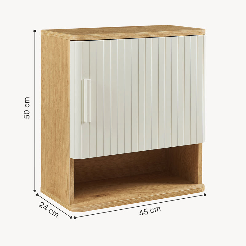 Maßskizze Hängeschrank Ferrersp 50x45x24 cm Eicheoptik/Sandfarben [en.casa]