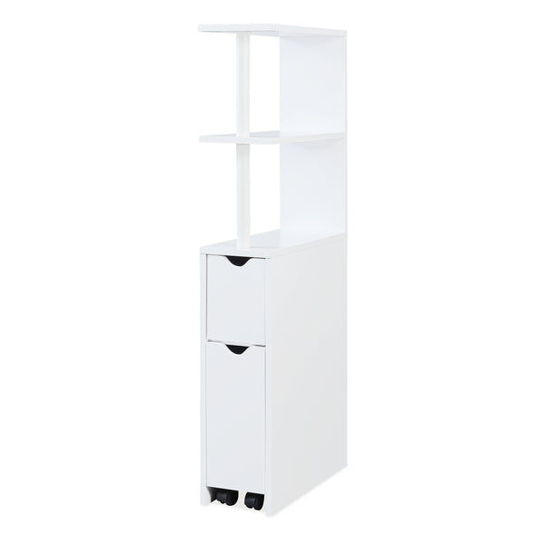 Nischenregal mit Rollauszug Fadeskimma 113x19x45 cm Weiß [en.casa]