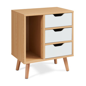 Nachttisch Bordkak 55x48x30 cm Eicheoptik/Weiß [en.casa]