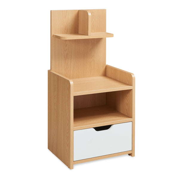 Nachttisch Bordkak mit Regal 75x35x30 cm Eicheoptik/Weiß [en.casa]