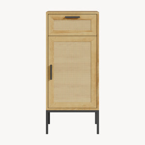 Badezimmerschrank Marhasa 92x40x30 cm Eicheoptik/Schwarz [en.casa]