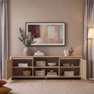 Fernsehschrank Takranmaa 150x40x50 cm Eicheoptik [en.casa]