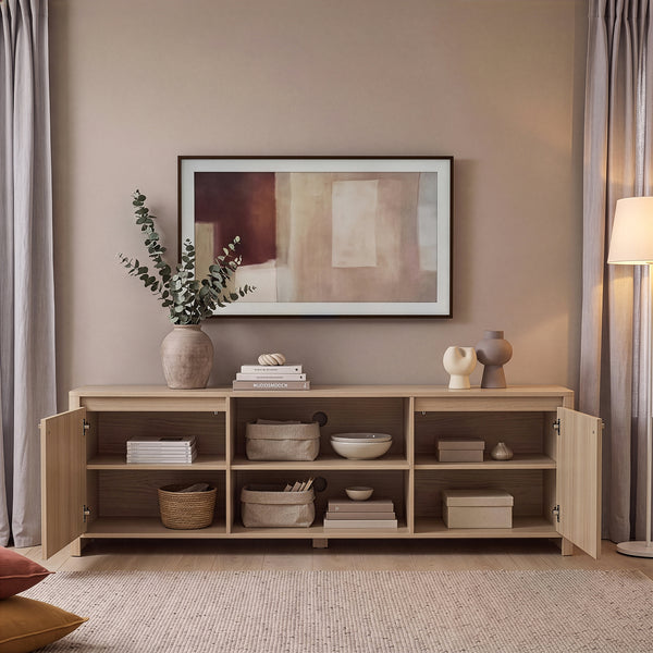Fernsehschrank Takranmaa 150x40x50 cm Eicheoptik [en.casa]