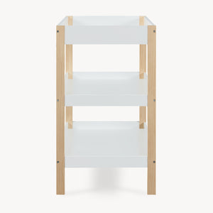 Wickeltisch Oupilu mit 2 Ablagen 91x82x53 cm Weiß [en.casa]