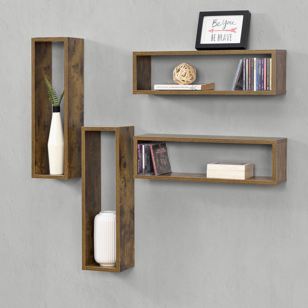 Wandregal Fagernes 59x15x17cm 4er Set versch. Farben en.casa