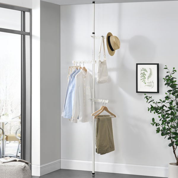 Garderobenhalter Havneby Teleskopgarderobe mit Kleiderstange en.casa