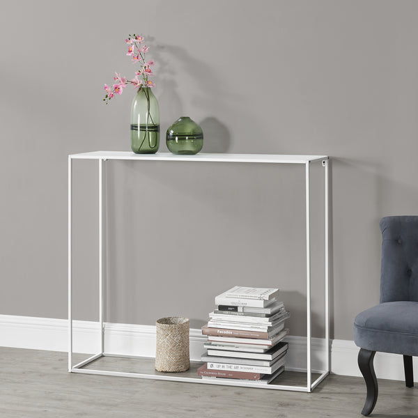 Konsolentisch Aiora 95x110x32cm Metall Weiß [en.casa]