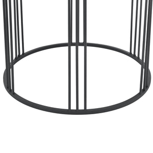 Beistelltisch Batumi 2er Set Rund Metall Schwarz en.casa