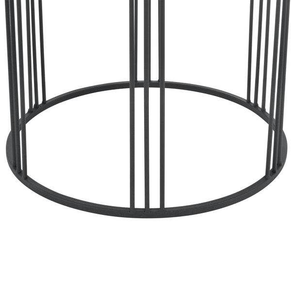 Beistelltisch Batumi 2er Set Rund Metall Schwarz en.casa