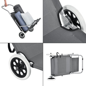 Sonnenliege Falun mit Dach und Rollen Anthrazitgrau casa.pro