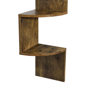 Wandregal Lysaker Zick Zack Walnuss [en.casa]