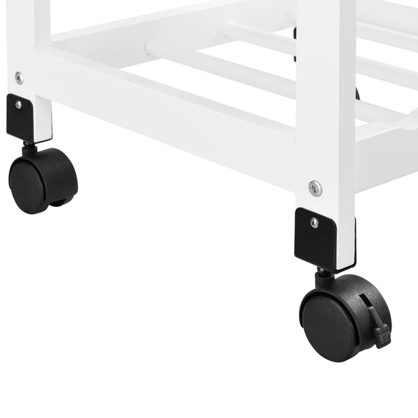 Servierwagen Biel 76x37x37 cm Rollwagen mit Schublade MDF Holzfarben/Weiß en.casa