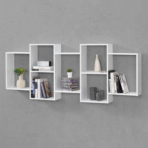 Wandregal Jessheim 161x18x65 cm Weiß en.casa