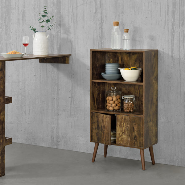 Bücherschrank Ängelholm 113x60x30 cm mit 2 Schranktüren und 2 großen Ablageflächen en.casa