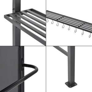 Grillpavillon Pyrgos 215 x 220 x 140 cm Dunkelgrau en.casa