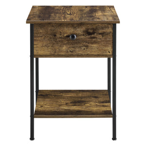Beistelltisch Fagersta 40x40x55cm Dunkler Holzton en.casa