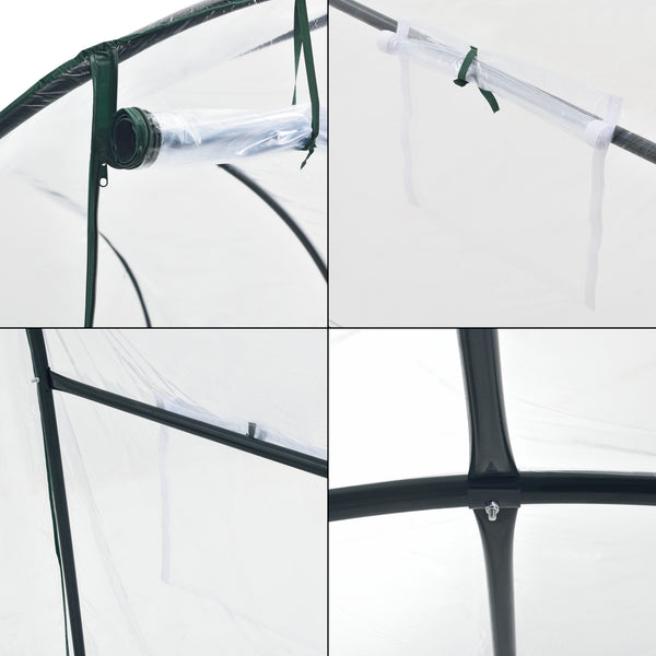 Gewächshaustunnel Grünwald 200x300x190cm PVC Transparent [en.casa]