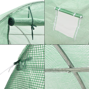 Gewächshaustunnel Dornbirn 300x300x200cm PE-Gitterfolie Grün [en.casa]