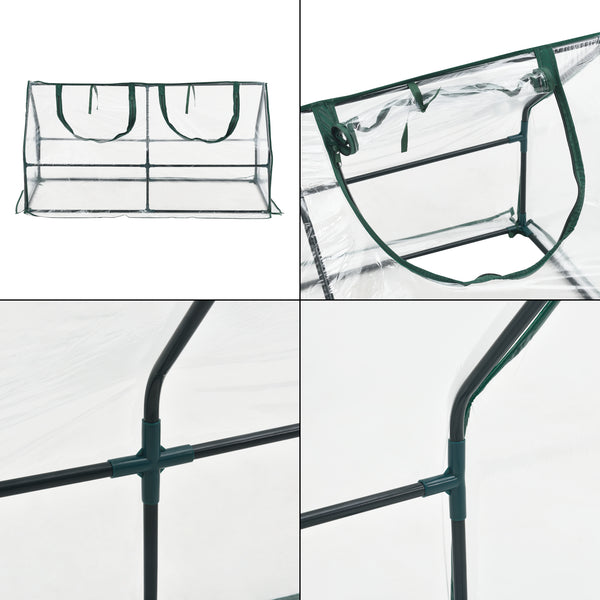 Mini Gewächshaus Laubach 120x60x60cm Transparent PVC Folie [en.casa]