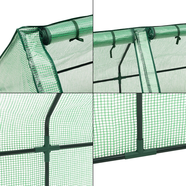 Mini Gewächshaus Höflein 240x90x90cm Gitternetz Grün [en.casa]