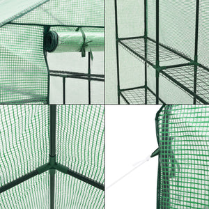 Gewächshaus Vale mit Ablagen 120x170x194cm Grün [en.casa]