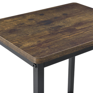 Barhocker Örebro 2er Set Dunkler Holzton en.casa