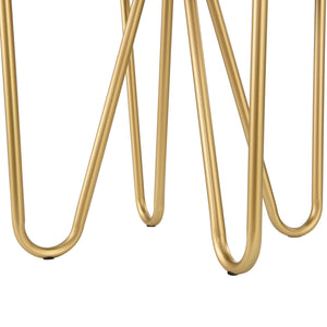 Sitzhocker Runö Polsterhocker bis 100 kg Schwarz/Messingfarben [en.casa]