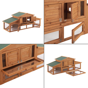 Kaninchenstall Schmitten 72x180x62cm Tannenholz [en.casa]