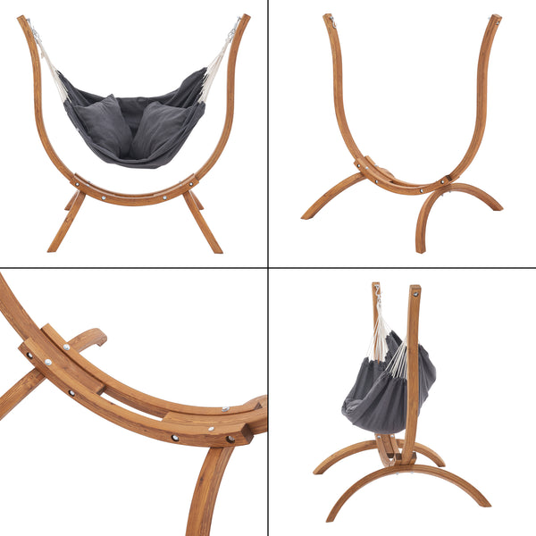 Hängesessel Grevena 155x106x143cm Dunkelgrau [en.casa]