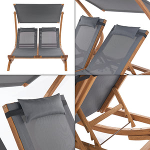 Doppelliege Karystos 197x156x144cm Dunkelgrau [en.casa]