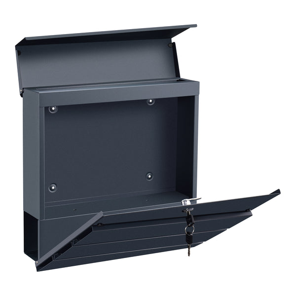 Briefkasten Achtrup 37x37x11cm Stahl Anthrazit [en.casa]