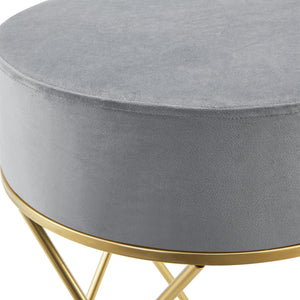 Sitzhocker Beveren bis ca. 100 kg Grau/Messingfarben [en.casa]