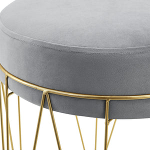 Sitzhocker Melsele bis ca. 100 kg Grau/Messingfarben [en.casa]