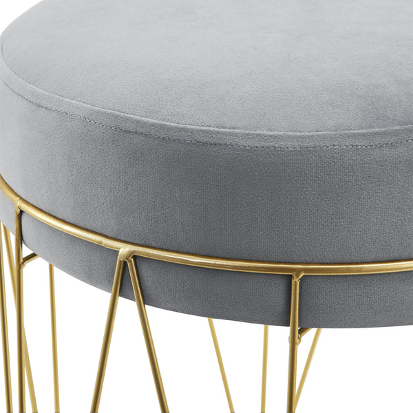 Sitzhocker Melsele bis ca. 100 kg Grau/Messingfarben [en.casa]